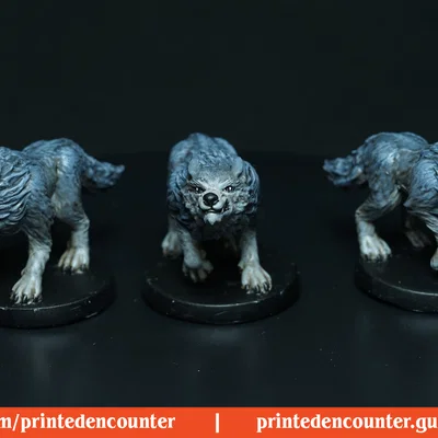 Mô hình Sói Gầm Gừ (Wolf Snarling) 32mm cho Tabletop RPG