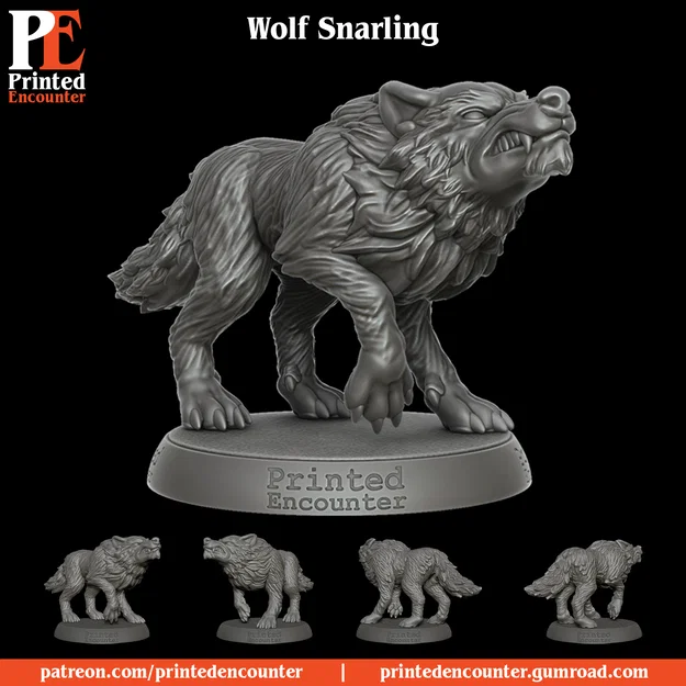 Mô hình Sói Gầm Gừ (Wolf Snarling) 32mm cho Tabletop RPG - Image 2