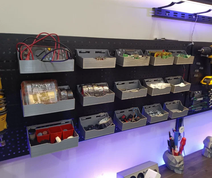 Bộ Kệ Treo Tường, Hộp Đựng Linh Kiện Xưởng - File STL In 3D - Image 7