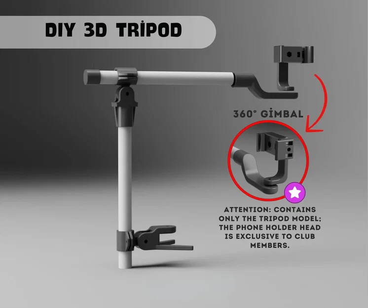 Tripod Đa Năng 3D - Giá Đỡ Máy Ảnh và Điện Thoại Điều Chỉnh Được (File STL) - Image 1