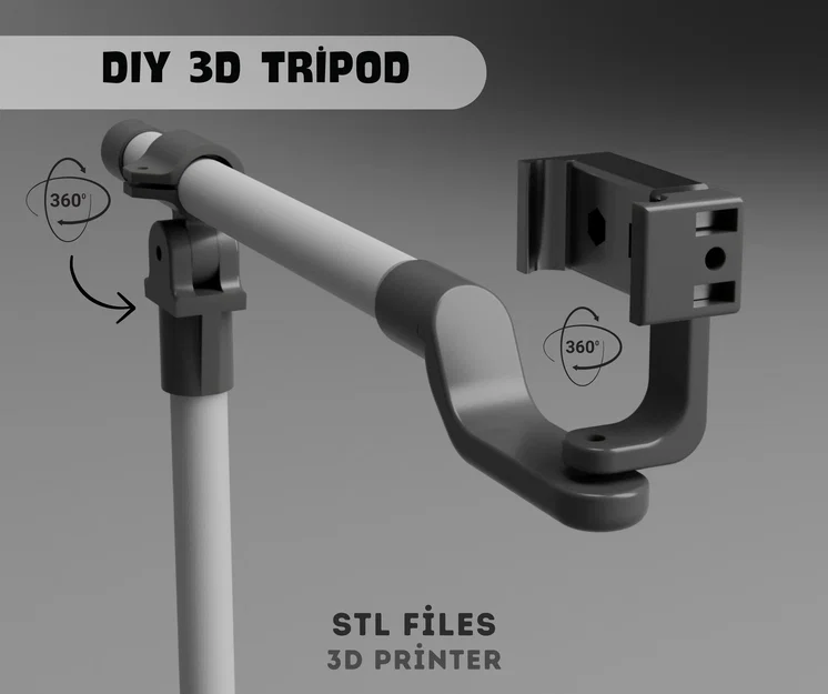 Tripod Đa Năng 3D - Giá Đỡ Máy Ảnh và Điện Thoại Điều Chỉnh Được (File STL) - Image 2
