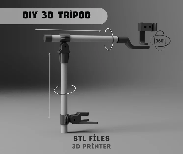 Tripod Đa Năng 3D - Giá Đỡ Máy Ảnh và Điện Thoại Điều Chỉnh Được (File STL) - Image 11