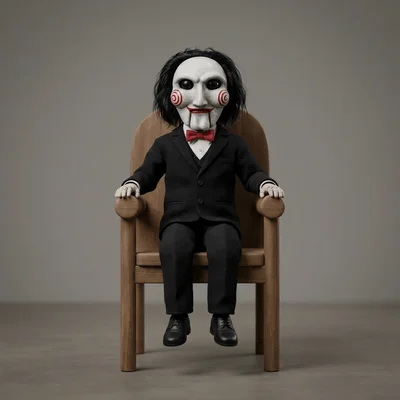 Mô hình 3D Billy the Puppet từ phim kinh dị Saw (2004) để bàn