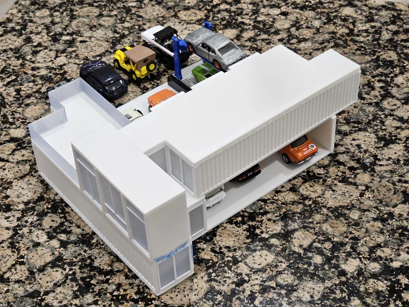 Mô hình Nhà Container 1:64 - Phụ kiện trưng bày cho xe Hot Wheels - Image 2