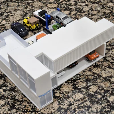 Mô hình Nhà Container 1:64 - Phụ kiện trưng bày cho xe Hot Wheels