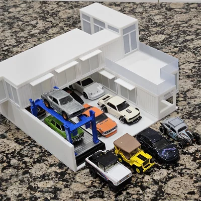 Mô hình Nhà Container 1:64 - Phụ kiện trưng bày cho xe Hot Wheels