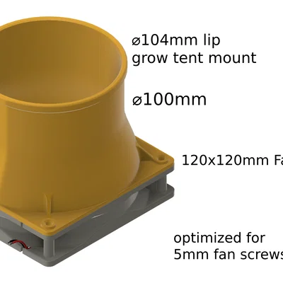 Bộ chuyển đổi quạt 120mm sang ống gió 100mm cho lều trồng cây
