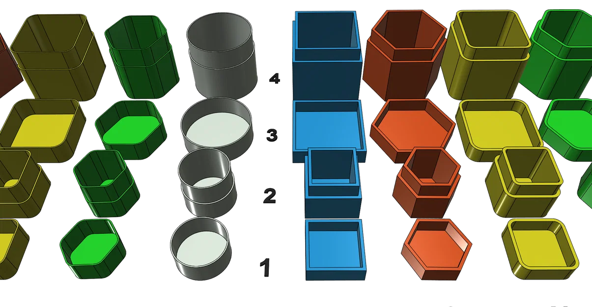 Bộ sưu tập hộp đựng và hũ đa năng in 3D không cần support - Image 4
