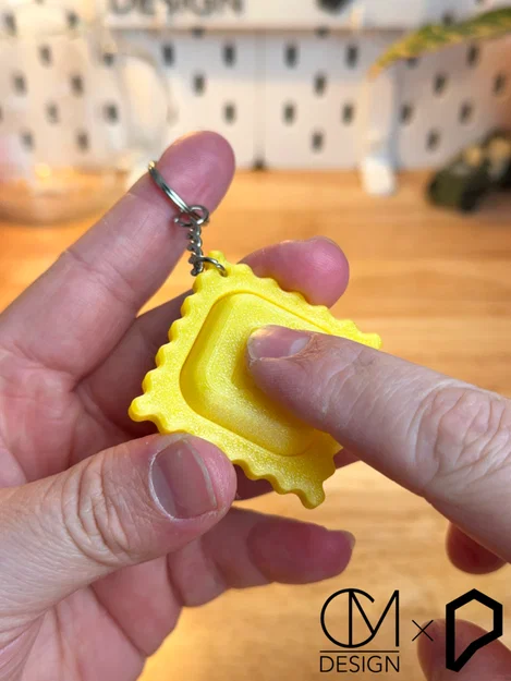 Móc khóa giảm stress hình bánh Ravioli Clicker độc đáo - Image 4