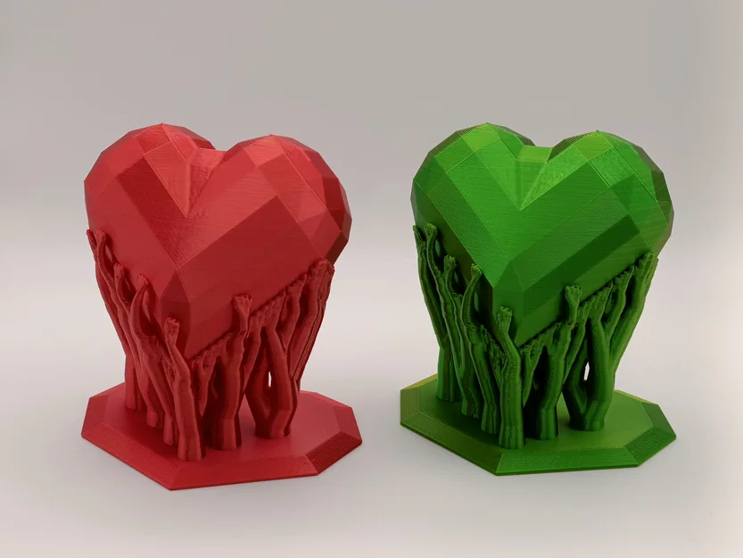 Trái tim đa giác (Polygon Heart) kèm support hữu cơ - Image 1