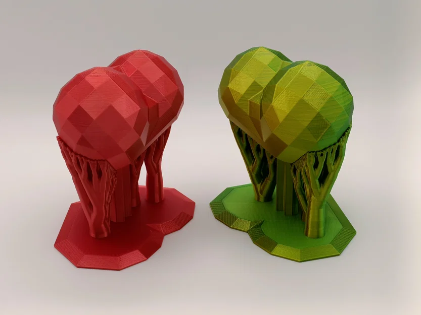 Trái tim đa giác (Polygon Heart) kèm support hữu cơ - Image 2