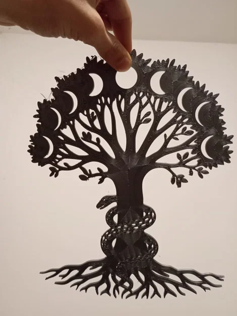 Tranh treo tường 3D Cây Sự Sống, Rắn và Mặt Trăng độc đáo - Image 1