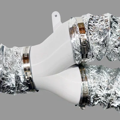 Bộ gộp ống dẫn khí 4 inch (gắn tường, 2 ra 1)