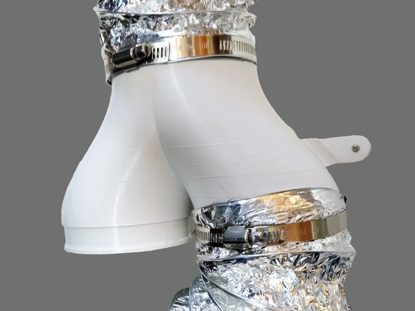 Bộ gộp ống dẫn khí 4 inch (gắn tường, 2 ra 1) - Image 2