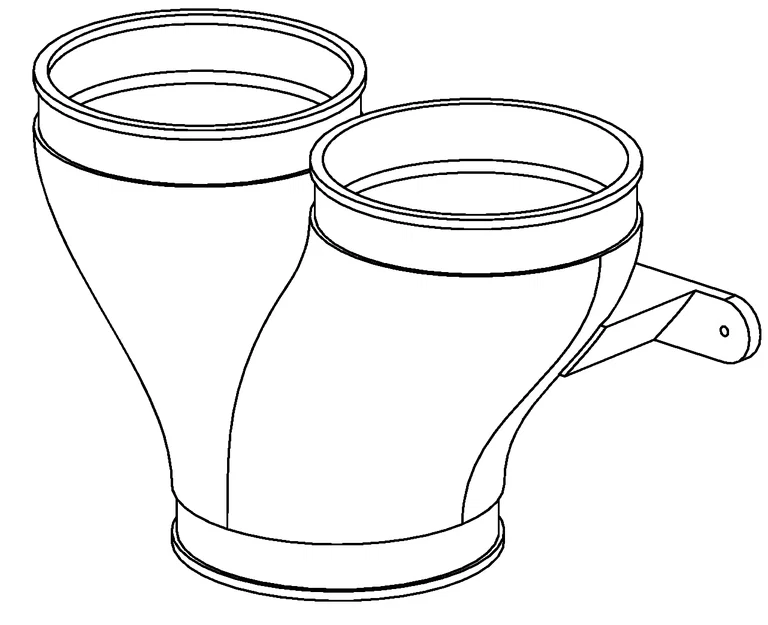 Bộ gộp ống dẫn khí 4 inch (gắn tường, 2 ra 1) - Image 4