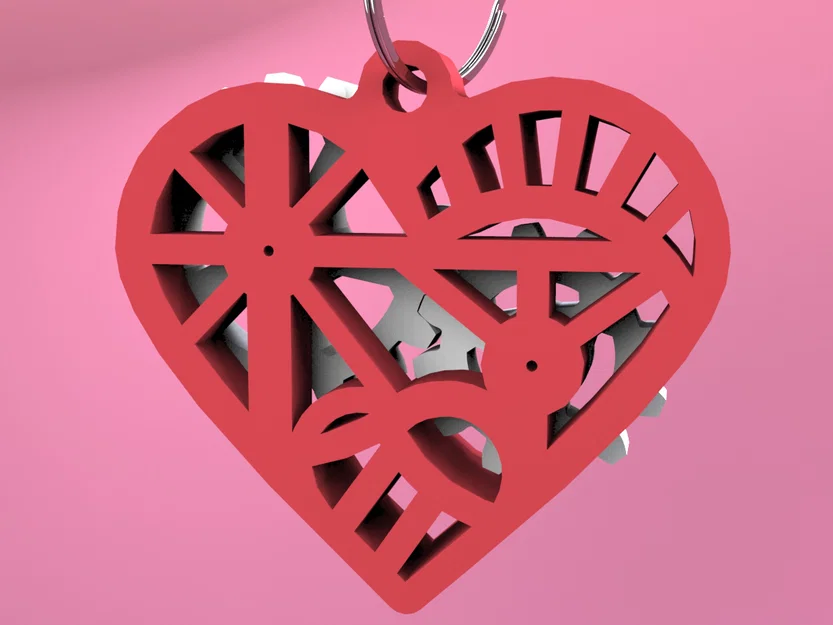 Móc khóa hình trái tim bánh răng V2 và đồ chơi giảm stress - Image 3