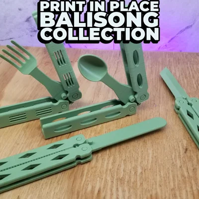 Bộ sưu tập Butterfly/Balisong - In liền khối! Có cả Spork!