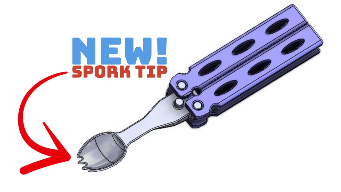 Bộ sưu tập Butterfly/Balisong - In liền khối! Có cả Spork! - Image 4