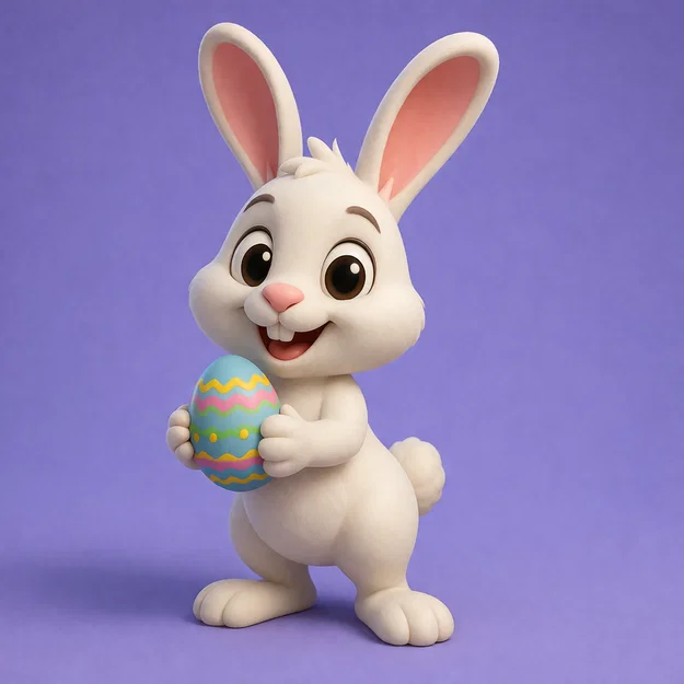 Mô hình chú thỏ Phục sinh ôm trứng 3D dễ thương - Image 1