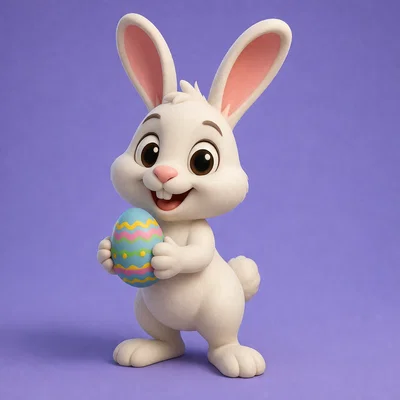 Mô hình chú thỏ Phục sinh ôm trứng 3D dễ thương
