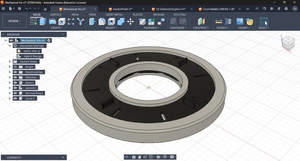 Mechanical Iris - Mô hình cơ chế cửa điều sáng 3D - Image 2