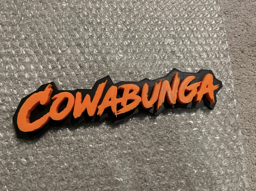 Mô hình trang trí Cowabunga TMNT in 3D phong cách Retro - Image 1