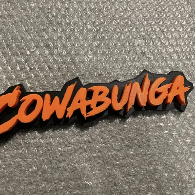 Mô hình trang trí Cowabunga TMNT in 3D phong cách Retro