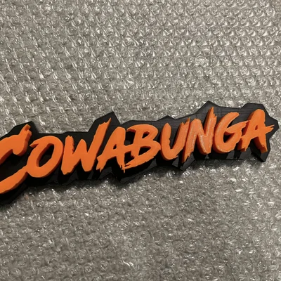 Mô hình trang trí Cowabunga TMNT in 3D phong cách Retro