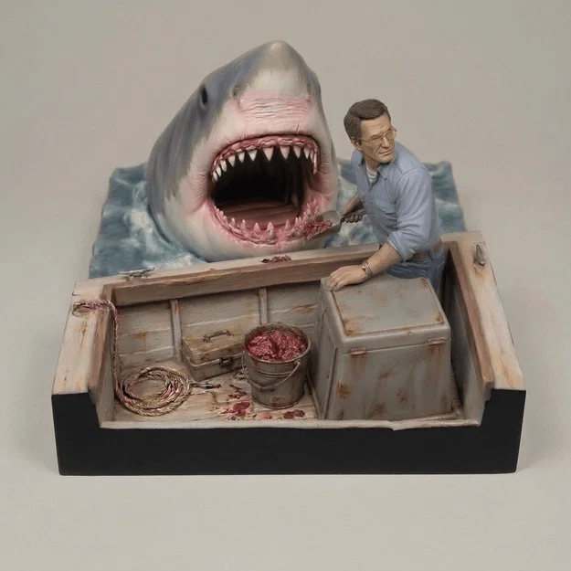 Mô hình 3D Jaws: Cảnh phim kinh điển 1975 cho người sưu tầm - Image 1