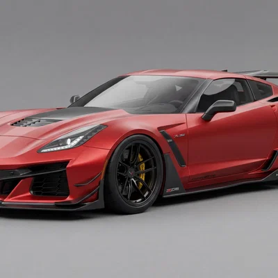 Mô hình 3D Chevrolet Corvette C7 Z06 độ siêu ngầu cho tín đồ xe thể thao