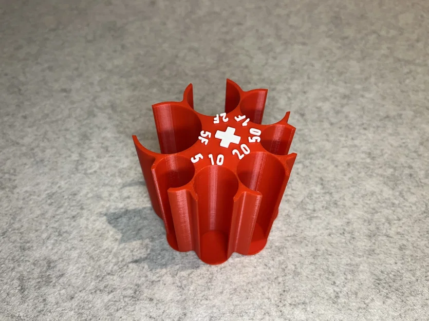 Khay phân loại tiền xu Thụy Sĩ (Swiss Franc coin sorter) in 3D - Image 4