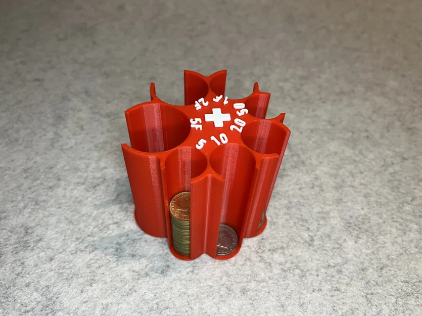 Khay phân loại tiền xu Thụy Sĩ (Swiss Franc coin sorter) in 3D - Image 6