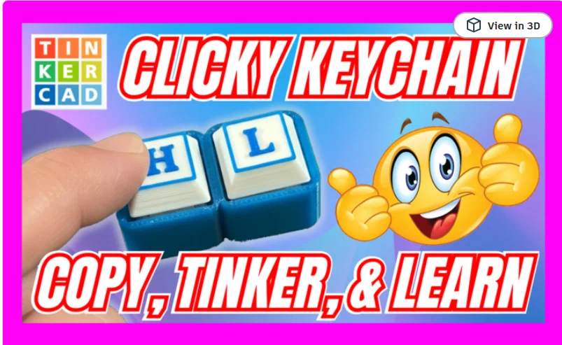 Móc khóa bấm Clicky Keychain - Đồ chơi xả stress độc đáo - Image 1