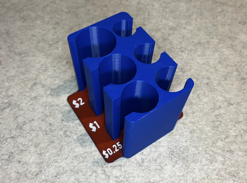 Khay phân loại tiền xu Mỹ (US Dollar Coin Sorter) thiết kế 3D tối giản - Image 1