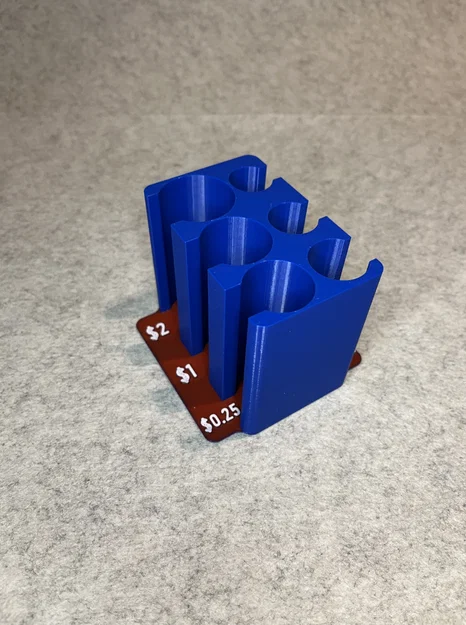 Khay phân loại tiền xu Mỹ (US Dollar Coin Sorter) thiết kế 3D tối giản - Image 2