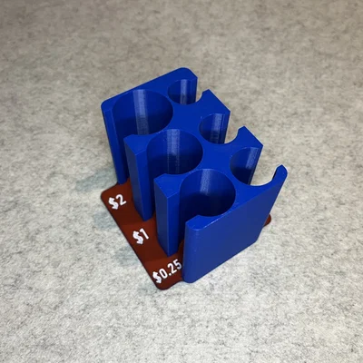Khay phân loại tiền xu Mỹ (US Dollar Coin Sorter) thiết kế 3D tối giản