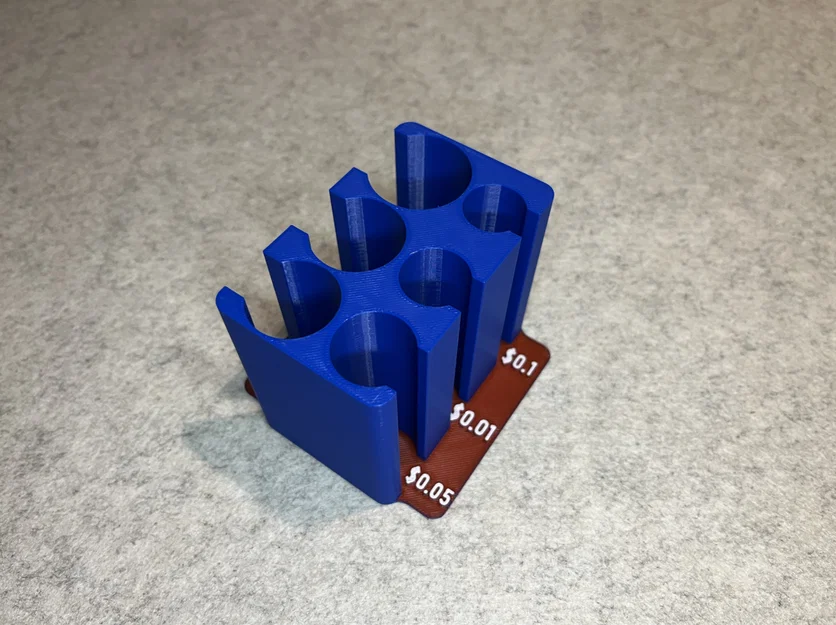 Khay phân loại tiền xu Mỹ (US Dollar Coin Sorter) thiết kế 3D tối giản - Image 4