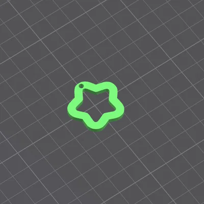 Mẫu in 3D hình ngôi sao bo tròn (Rounded Star) xinh xắn cho móc khóa