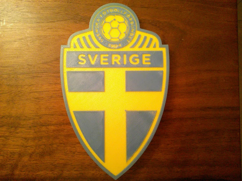 Mô hình logo đội tuyển bóng đá Thụy Điển in 3D độc đáo - Image 1