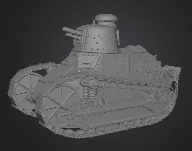 Mô hình in 3D xe tăng cổ điển Renault FT (1917-1945) siêu chi tiết - Image 1