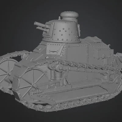 Mô hình in 3D xe tăng cổ điển Renault FT (1917-1945) siêu chi tiết