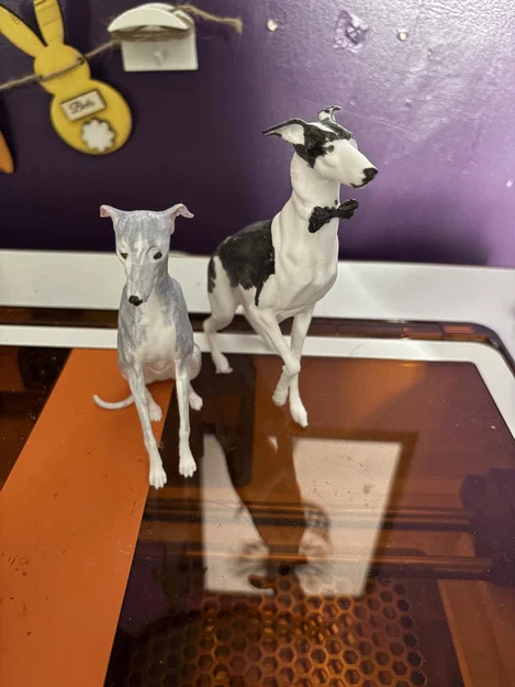 Mô hình in 3D cặp chó Whippet thanh thoát trang trí nhà cửa - Image 1