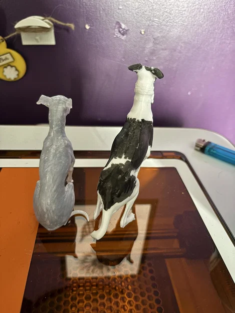 Mô hình in 3D cặp chó Whippet thanh thoát trang trí nhà cửa - Image 2