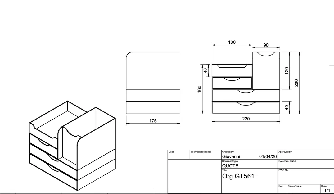 Khay đựng đồ đa năng ORGANIZZATORE GT561 cho bàn làm việc gọn gàng - Image 5