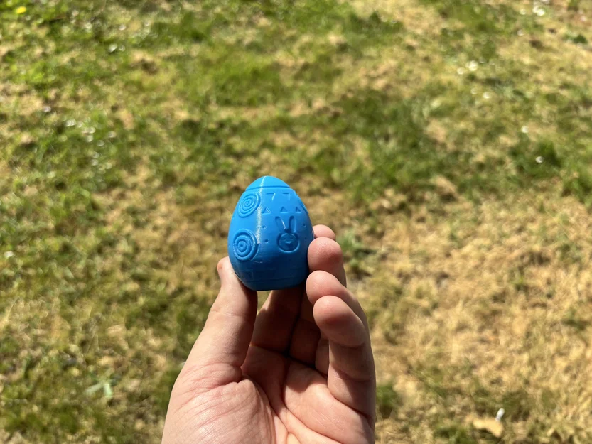 Trứng Phục sinh in 3D không cần Support - Họa tiết hình học trang trí - Image 1