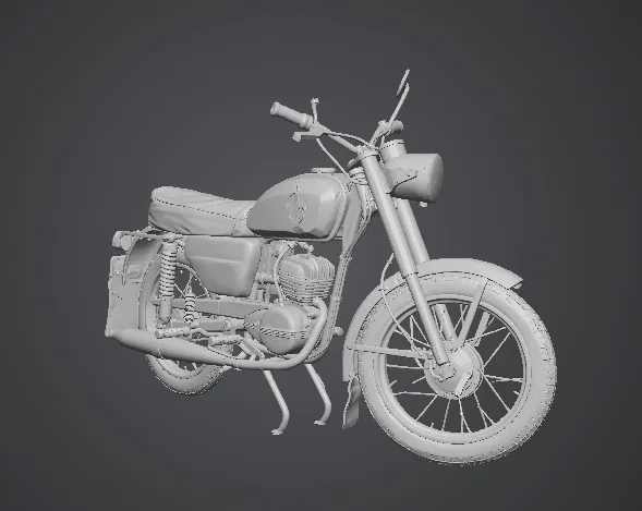 Mô hình 3D xe máy WSK 125 cổ điển chi tiết - Image 1