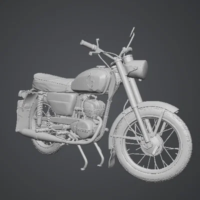Mô hình 3D xe máy WSK 125 cổ điển chi tiết