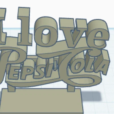 Mô hình bảng hiệu 3D I Love Pepsi cực chất để bàn