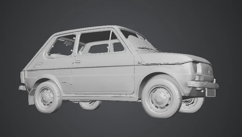 Mô hình xe hơi Fiat 126p cổ điển - File in 3D chất lượng cao - Image 1
