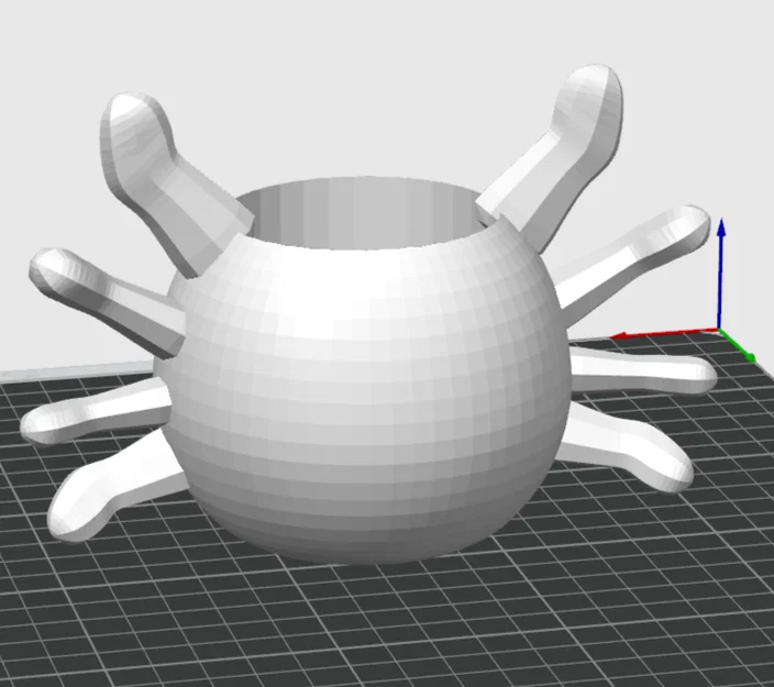 Chậu Cây Mini Hình Đầu Axolotl Tối Giản - Sẵn Sàng Để In 3D - Image 3